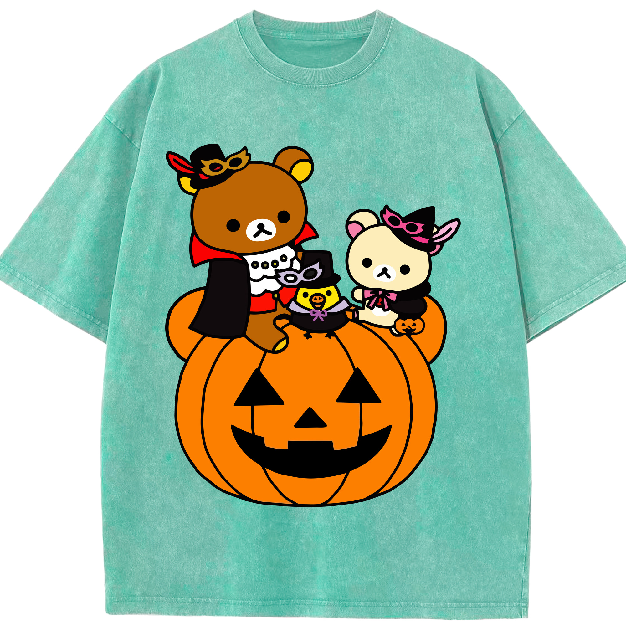 （画像用） リラックマ リラックマ キイロイトリ Rilakkuma Korilakkuma Kiiroitori 綿100% ヴィンテージ風 半袖Tシャツ（フロントプリント）